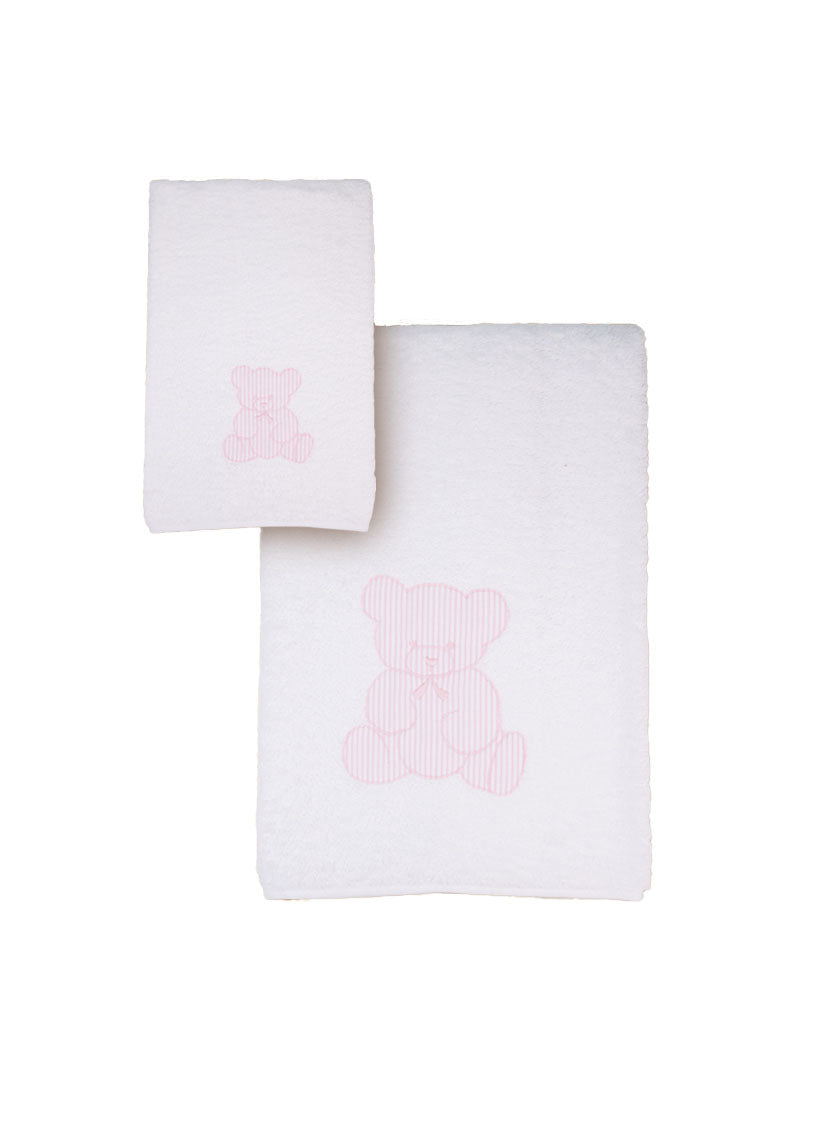 TEDDY BEAR TOWEL SET PINK