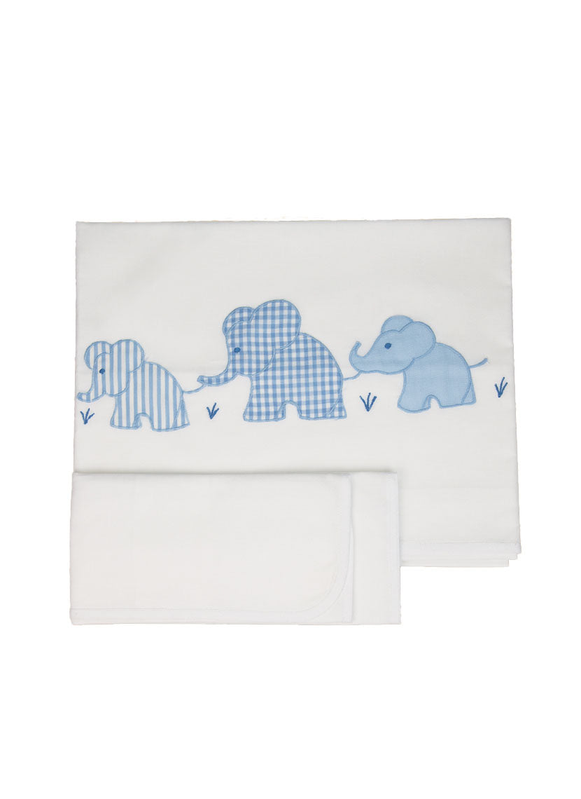 ELEPHANTS SHEET BLUE