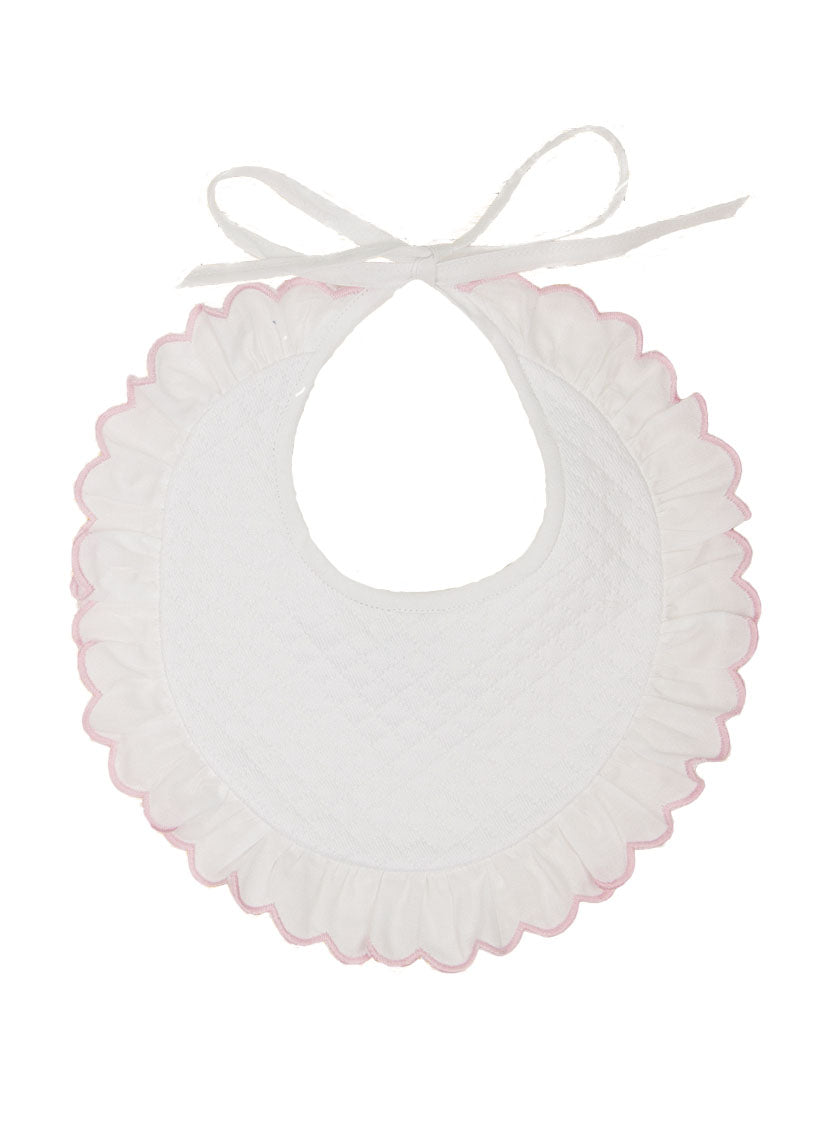 PIQUET BIB WITH ROUCHES PINK