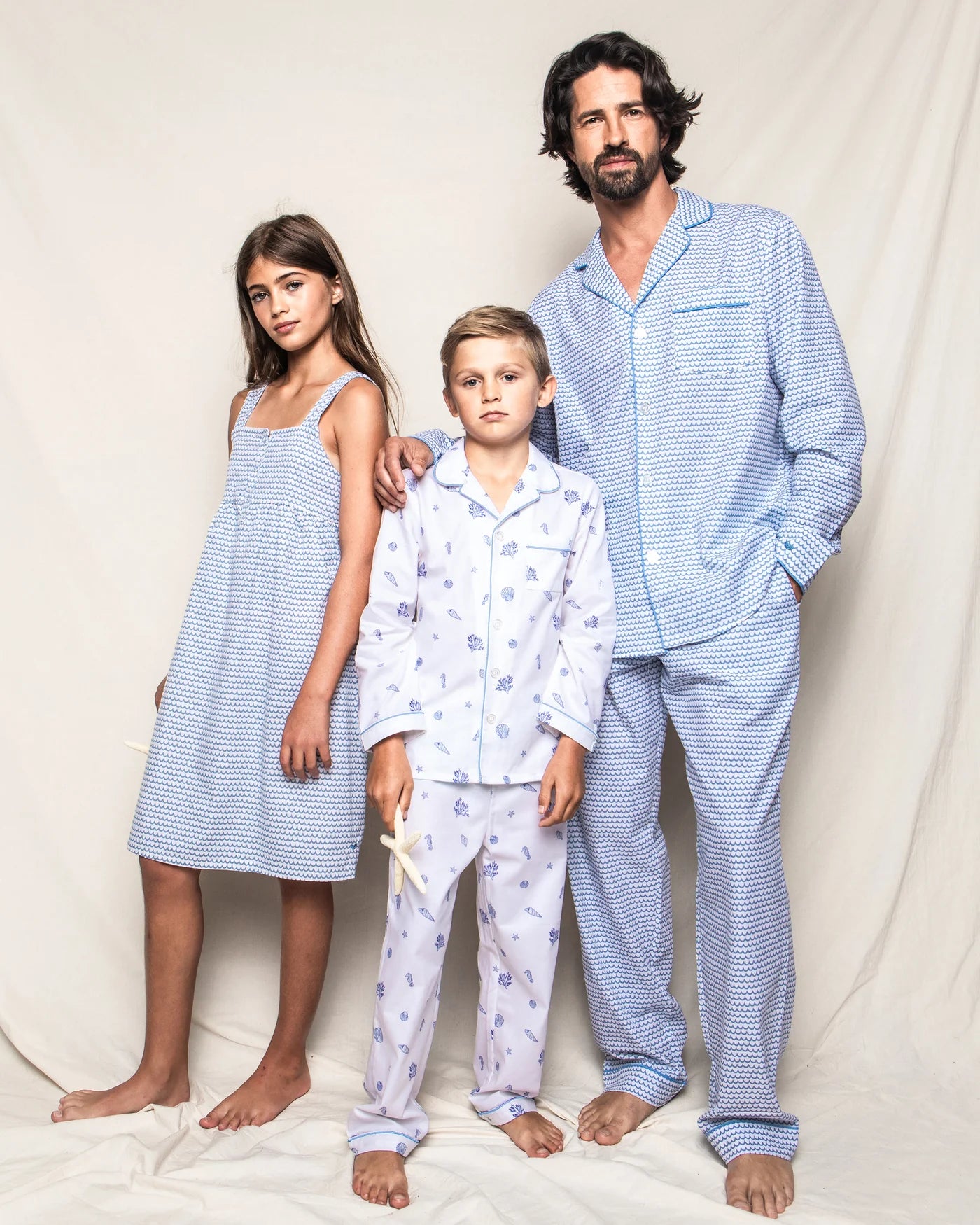 Kid's Twill Pajama Short Set in Suffolk Seashells