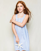 Girl's Twill Charlotte Nightgown in La Mer