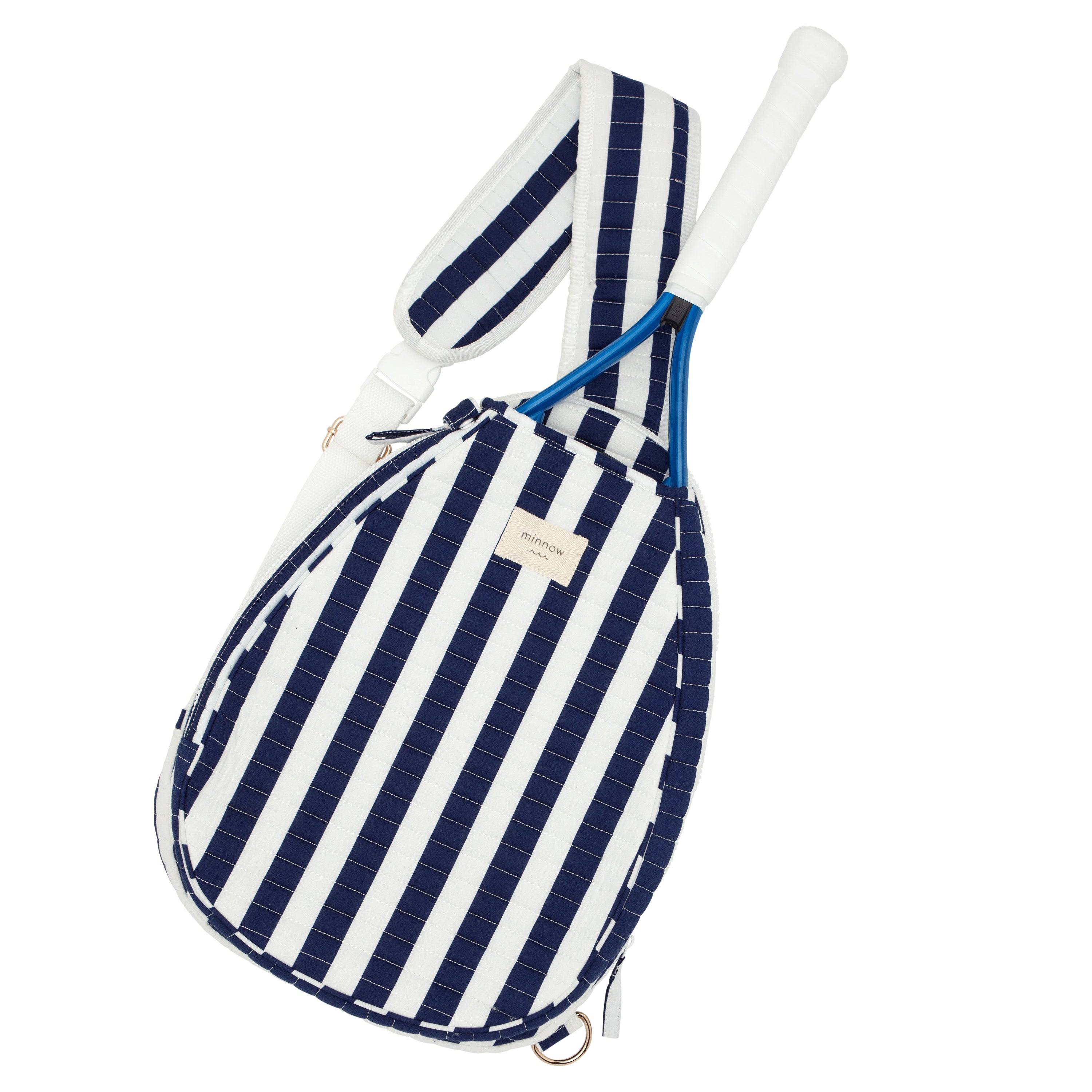 Navy Cabana Stripe Tennis Bag