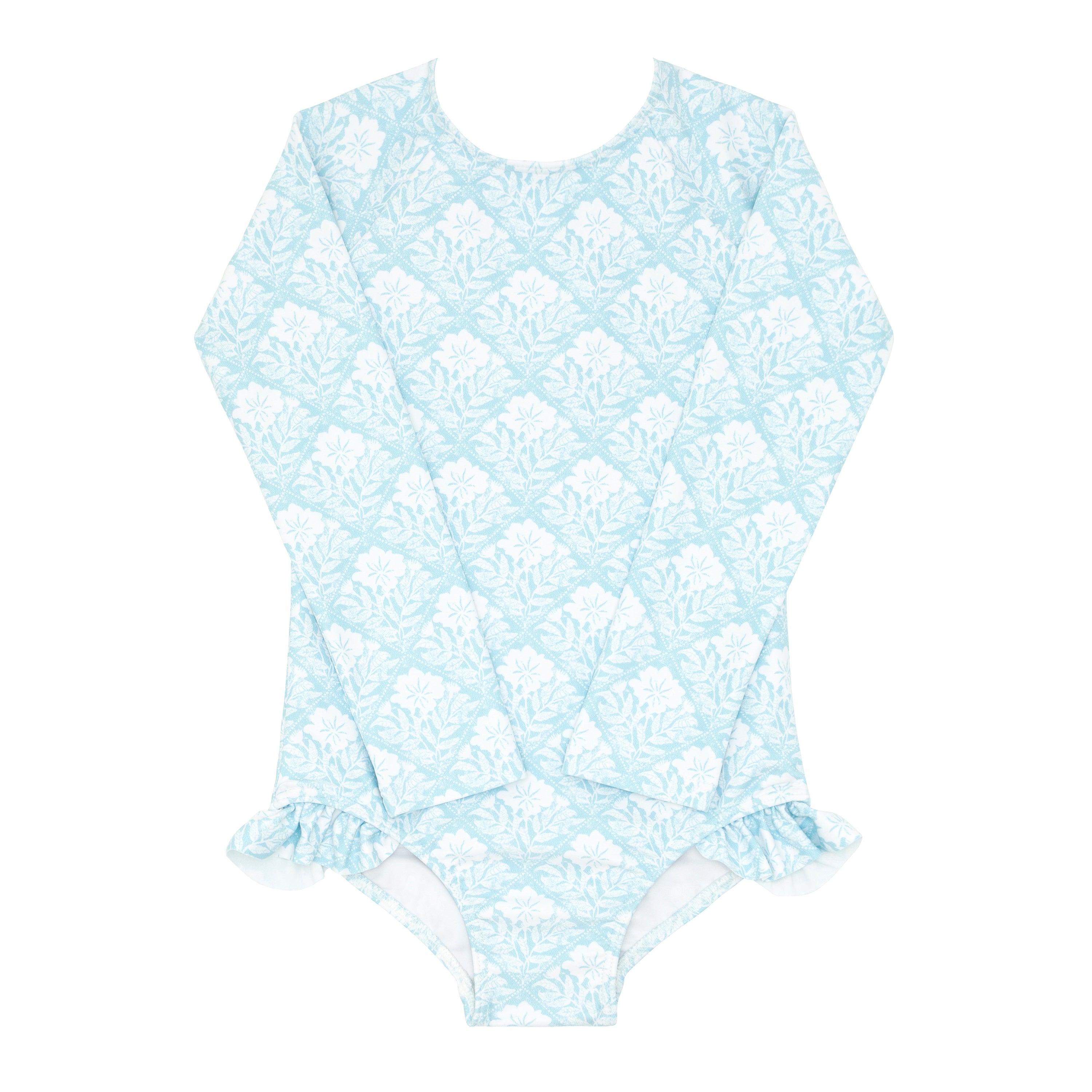 Girls Plumeria Quilt Rashguard One Piece