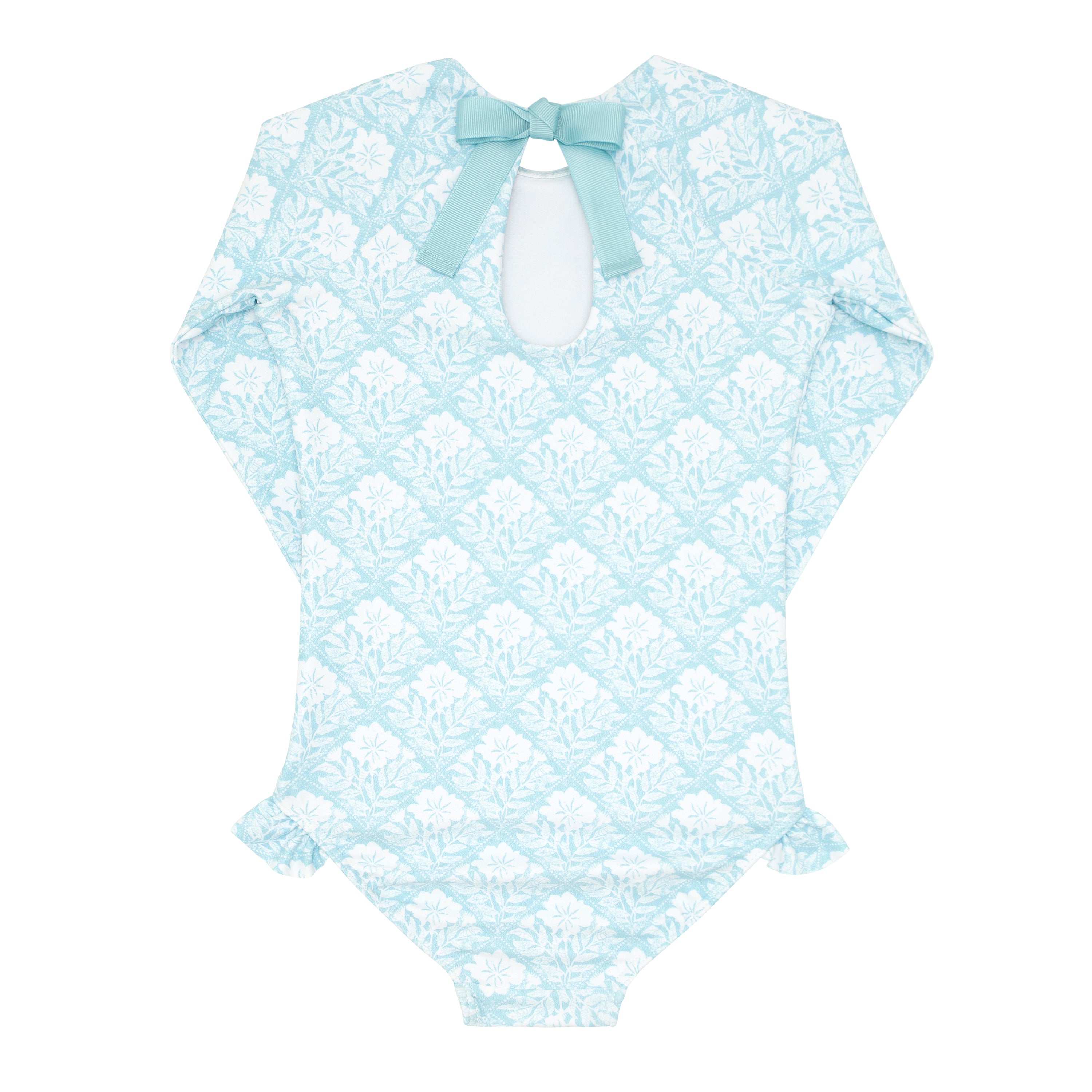 Girls Plumeria Quilt Rashguard One Piece
