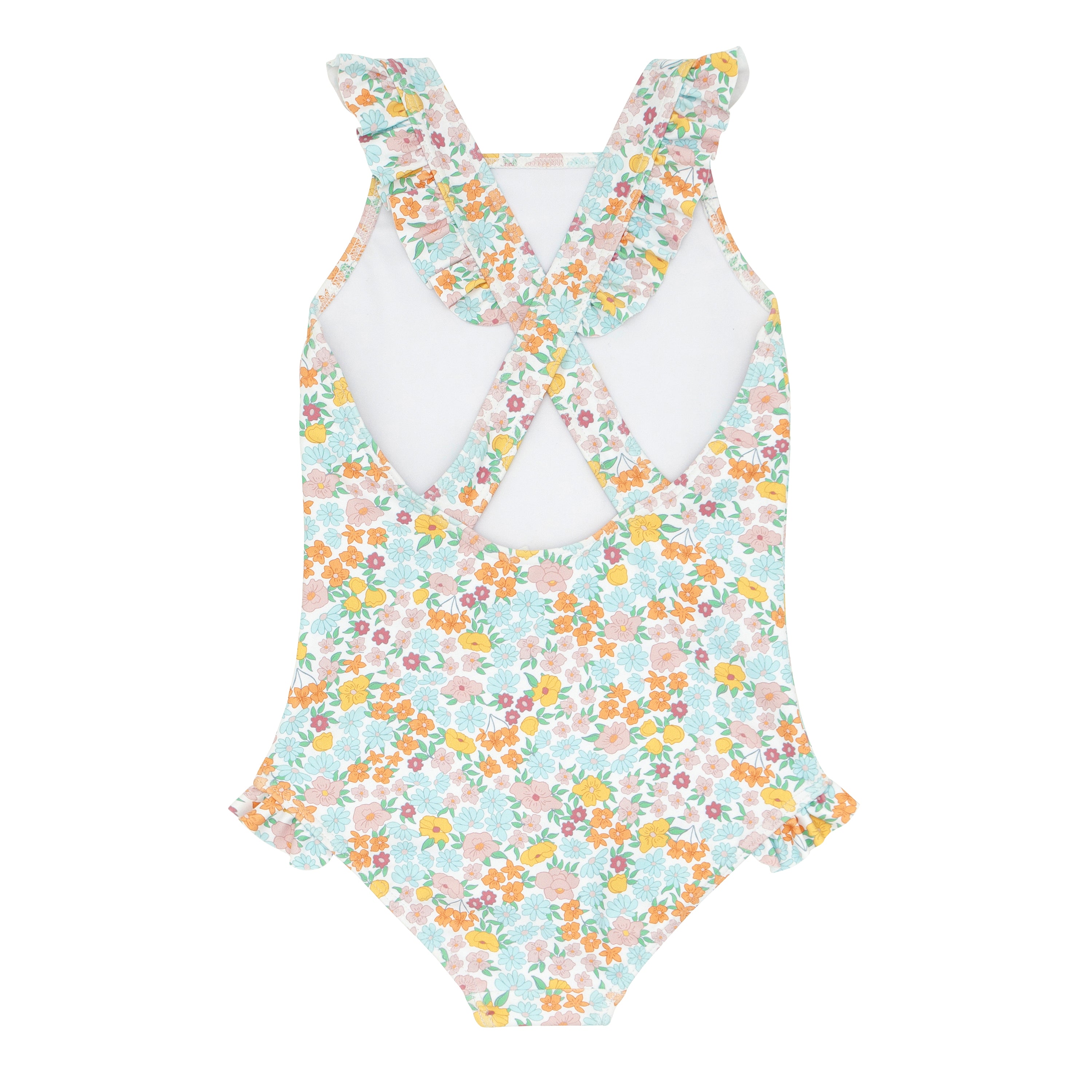 Girls Hawaiian Floral Crossover One Piece