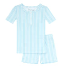 Unisex Pacific Blue Shirt and Short Pima Pajamas Set