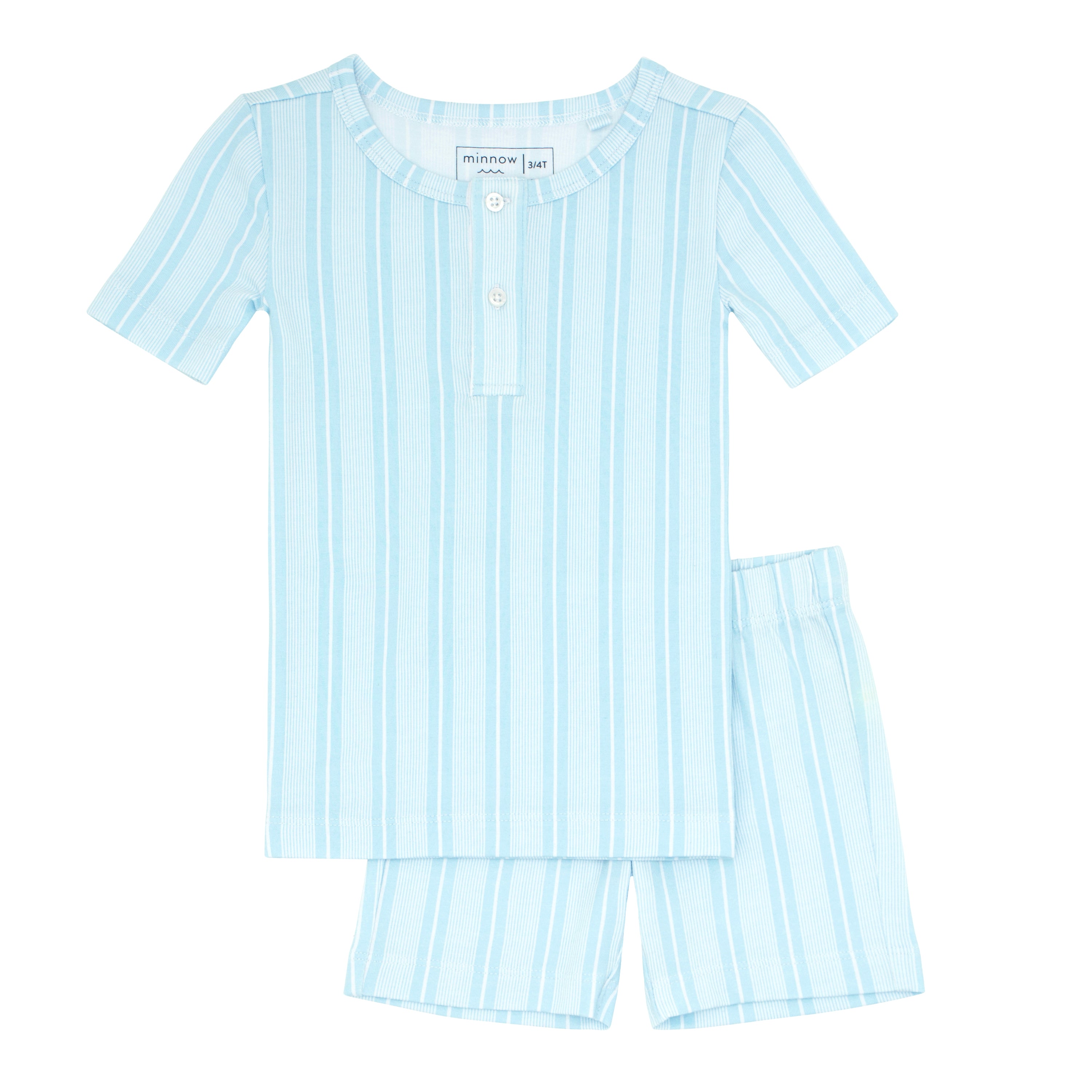 Unisex Pacific Blue Shirt and Short Pima Pajamas Set