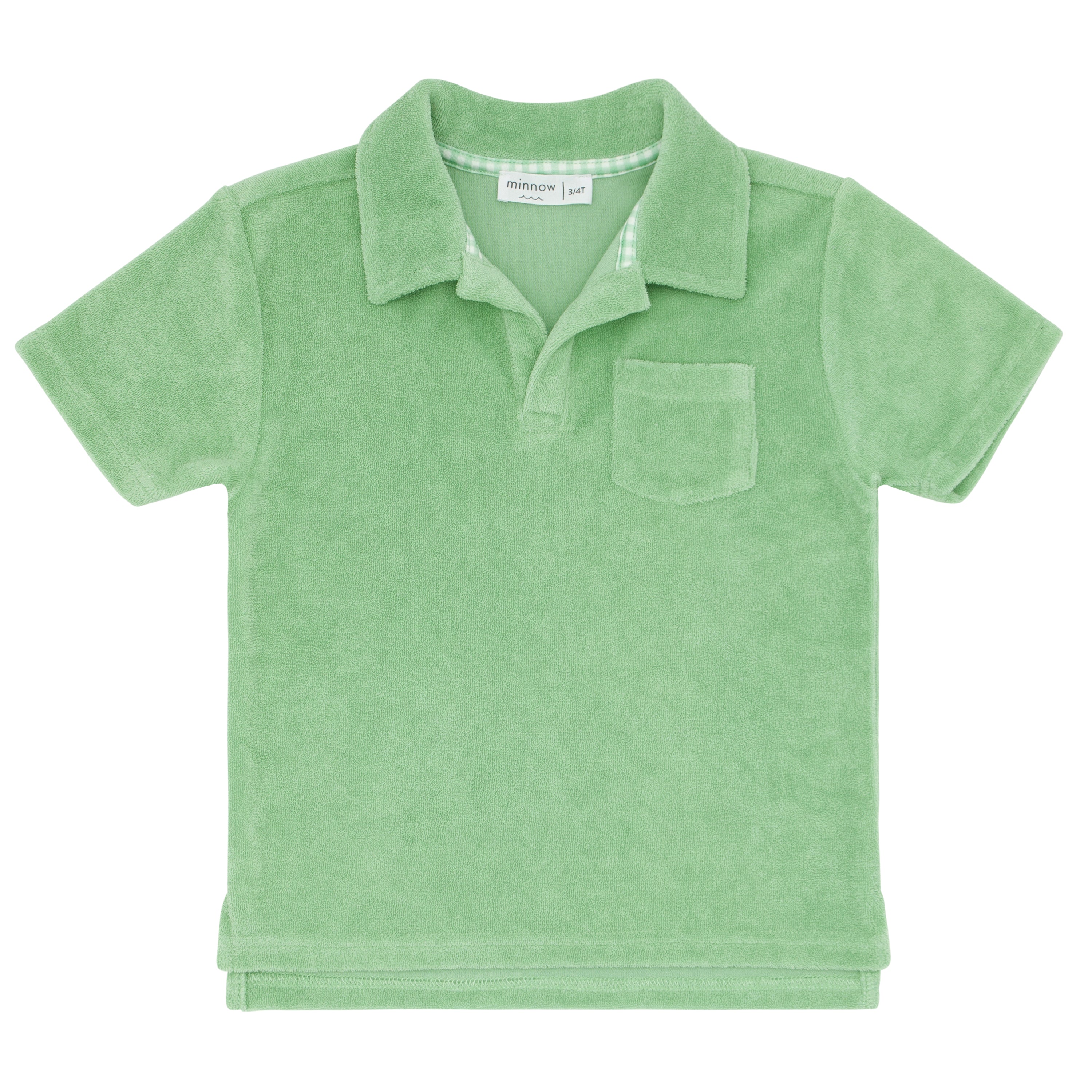 Boys Palm Green Short Sleeve French Terry Polo