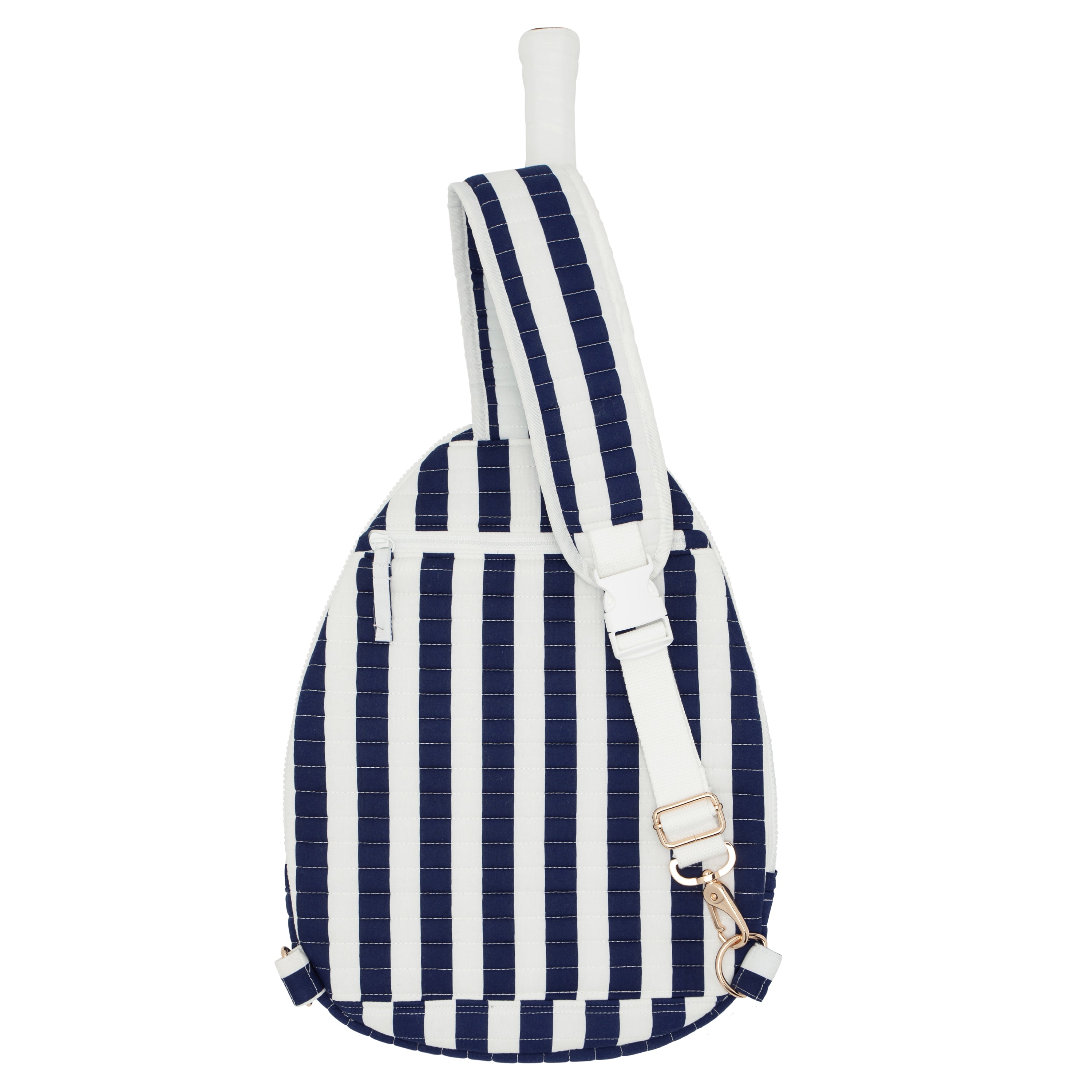 Navy Cabana Stripe Tennis Bag