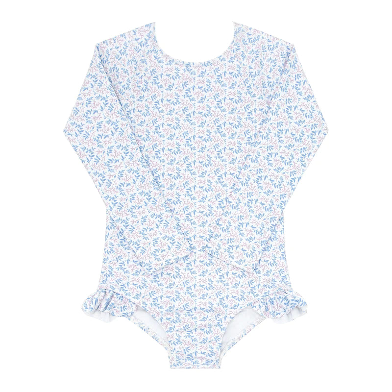 Girls Briland Blue Botanic Rashguard One Piece