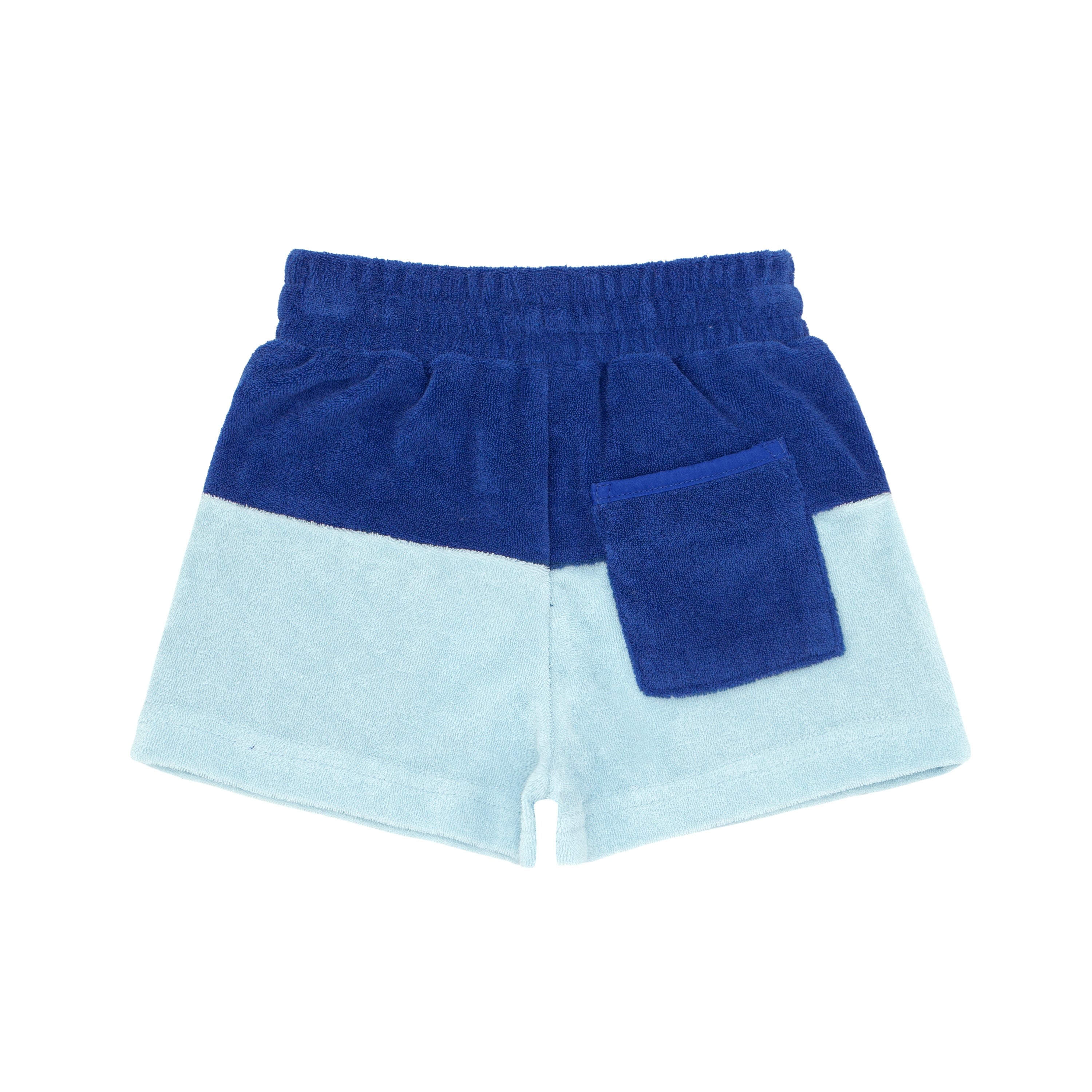 Boys Pacific and Cove Blue Colorblock French Terry Short