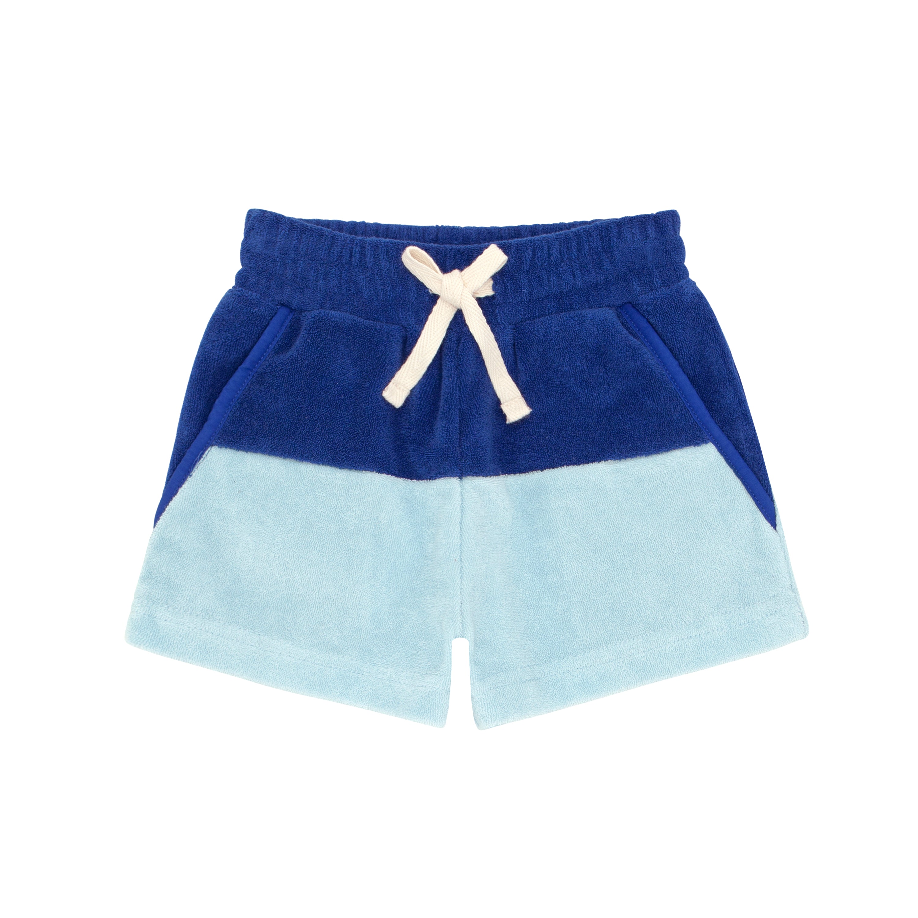 Boys Pacific and Cove Blue Colorblock French Terry Short