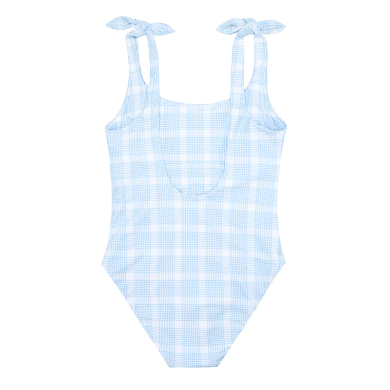 Women's Sunwashed Plaid Tie Knot One Piece