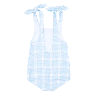 Girls Sunwashed Plaid Tie Knot One Piece