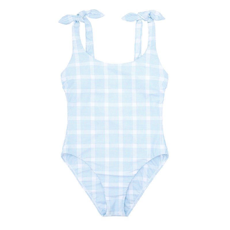 Women's Sunwashed Plaid Tie Knot One Piece